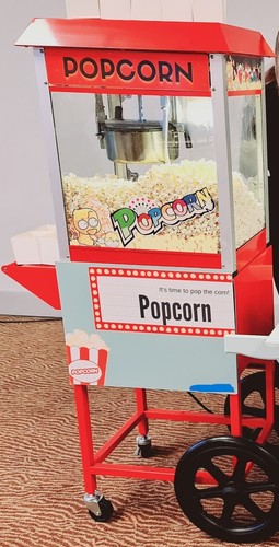 Red popcorn machine cart - popcorn, &